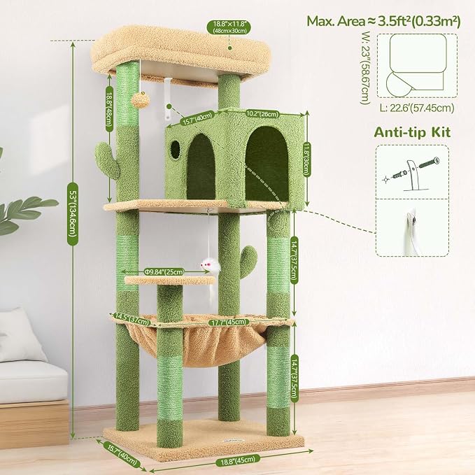 Globlazer Cactus Cat Tree Tower - Image 6