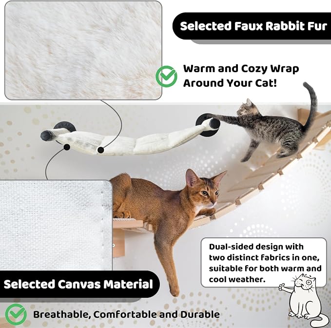 Cat Hammock Wall Mounted, 22.44 x 13.78 inch Wall Mounted Cat Shelves, Metal - Image 5