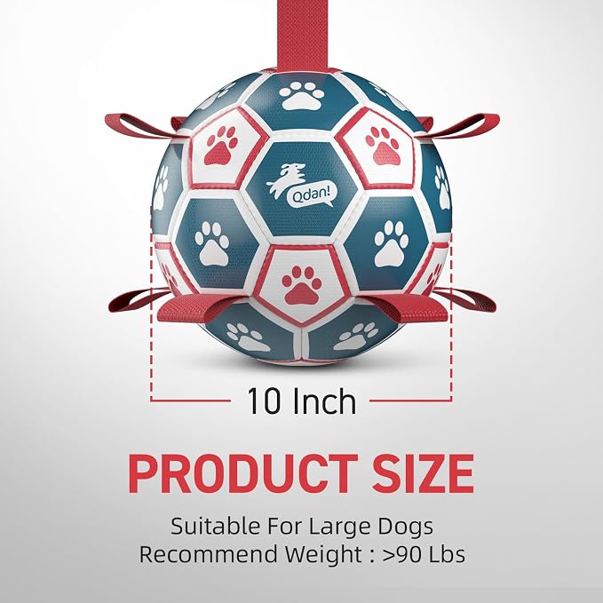 QDAN Dog Toys Soccer Ball with Straps, Durable Giant Dog Balls, Outdoor Dogs - Image 9