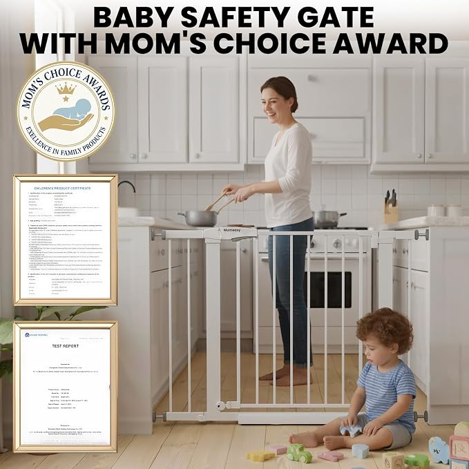 Baby Gate for Stairs, 29.7-40.6" Pressure Mounted Dog Gate, Auto Close Safety - Image 3