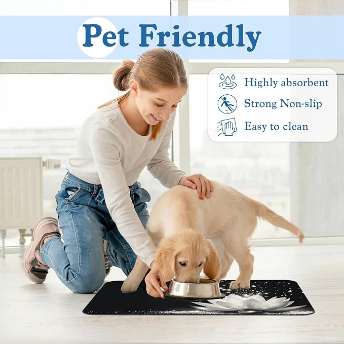 Magic White Lotus Pet Feeding Mat–Christmas Stocking Quick Dry Absorbent Dog - Image 6