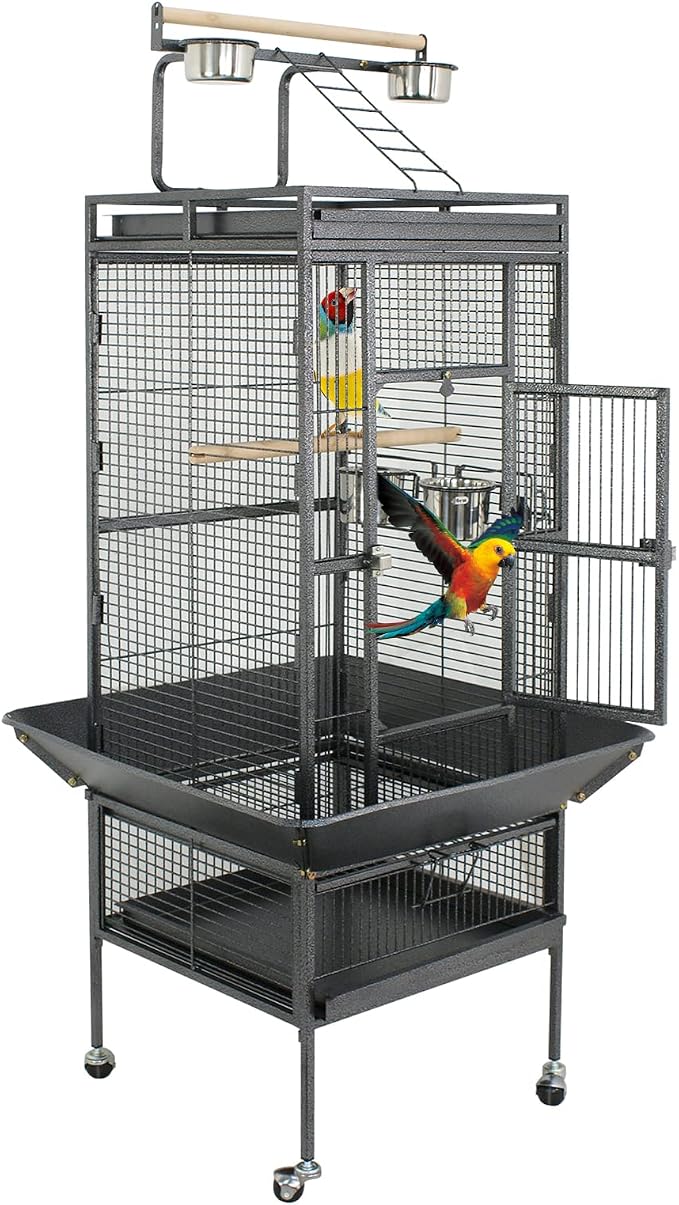 ZENY 61-inch Playtop Parrot Bird Cages, Wrought Iron Large Birdcage by ZENY
