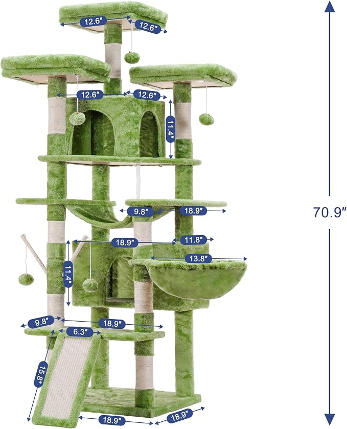 Hey-brother Cat Tree, 71 inches XL Large Cat Tower - Image 3
