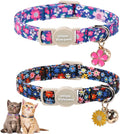 Unique Style Paws Blue Flower Cat Collar, Flower Cat Collars, Adjustable Spring by Uniquestylepaws