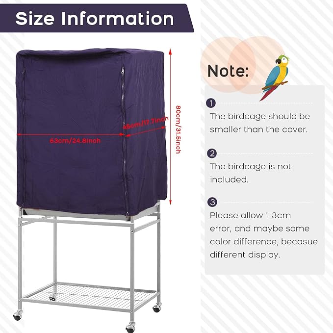 QBLEEV Birdcage Covers, Breathable Parrot Cage Cover Shade, Universal Blackout - Image 5