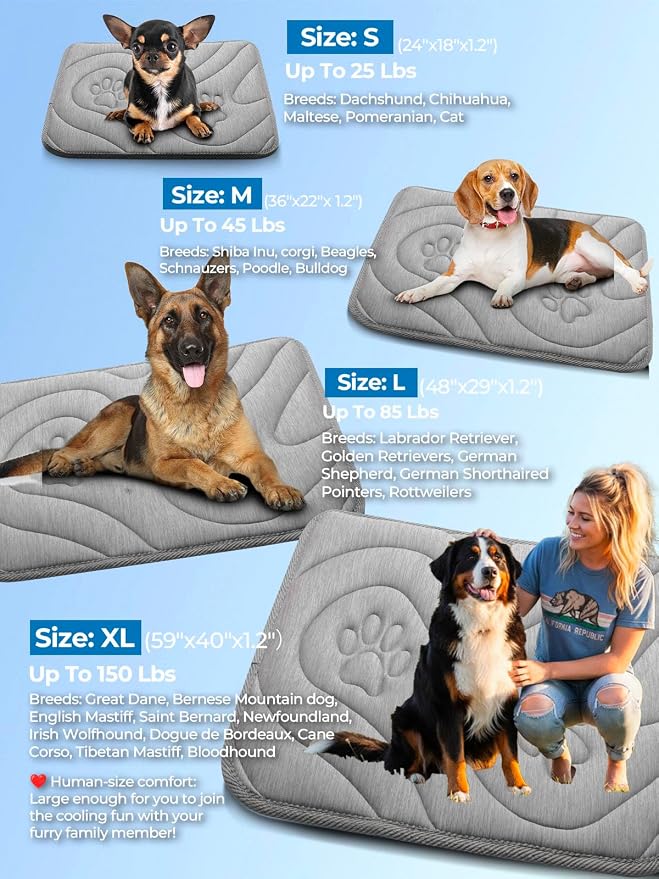 Dog Cooling Mat, Reversible Cool & Warm Pet Orthopedic Pad, Thick Mat - Image 5