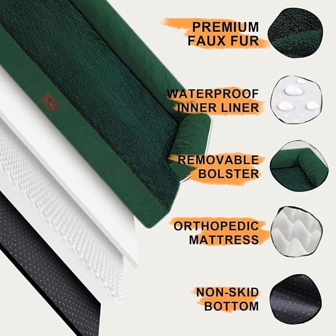Orthopedic Large Dog Bed Washable, Orthopedic Emerald Dog Beds - Image 5