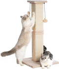 Large Cat Scratching Post with Heavy Duty Base 33" Sturdy Square Sisal Scracher by Pawfessor