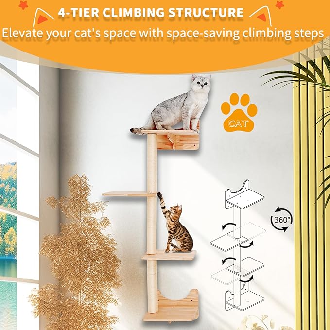 Cat Shelves for Wall – Cat Climbing Furniture Set for Large Cats - Image 4