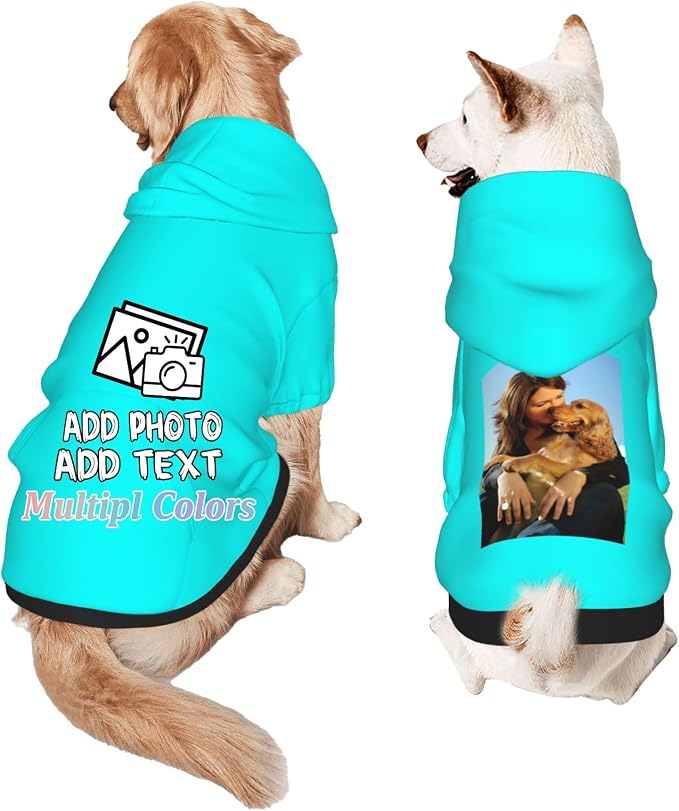 Custom Dog Hoodie Add Your Design Soft & Warm Personalized Photo Text Logo Name by Custom