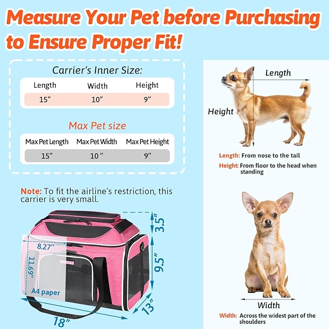 Petskd Top-Expandable Pet Carrier 18x13x9.5 Inches Southwest Airline Approved - Image 3
