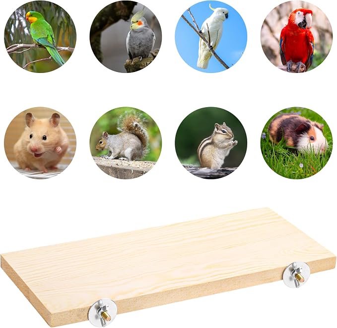 Okllen 3 Pack Bird Perch Stand, Parrot Wood Platform, Natural Wooden Perch Toys - Image 5