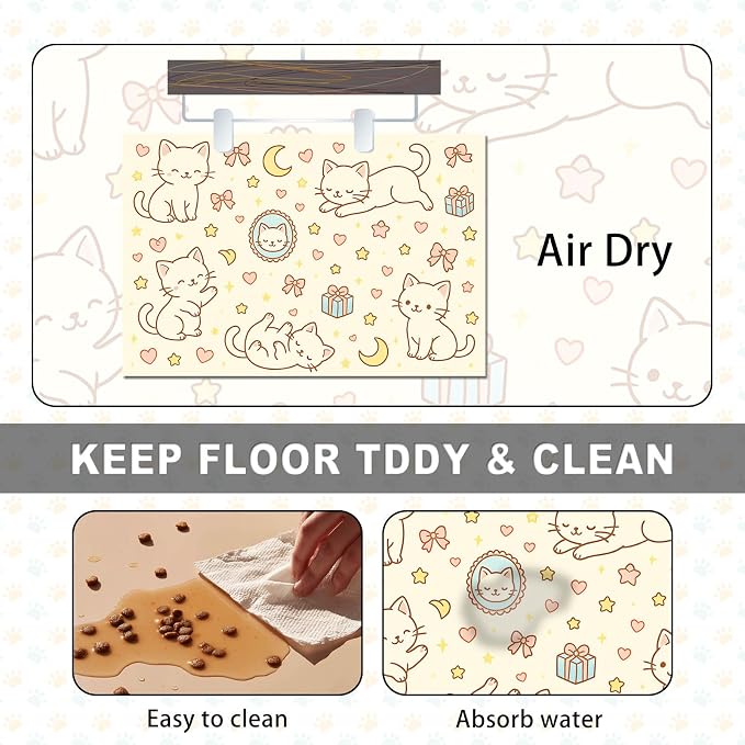 Cute Sweet Cat Food Mat for Dog Food Mat Food and Water Bowl Pet Feeding Bowl - Image 6