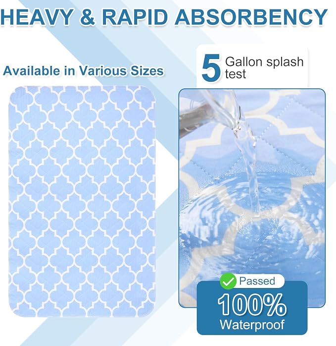 OUTCREATOR® Washable Bed Pads 34" x 76", Incontinence Mattress Protector - Image 2