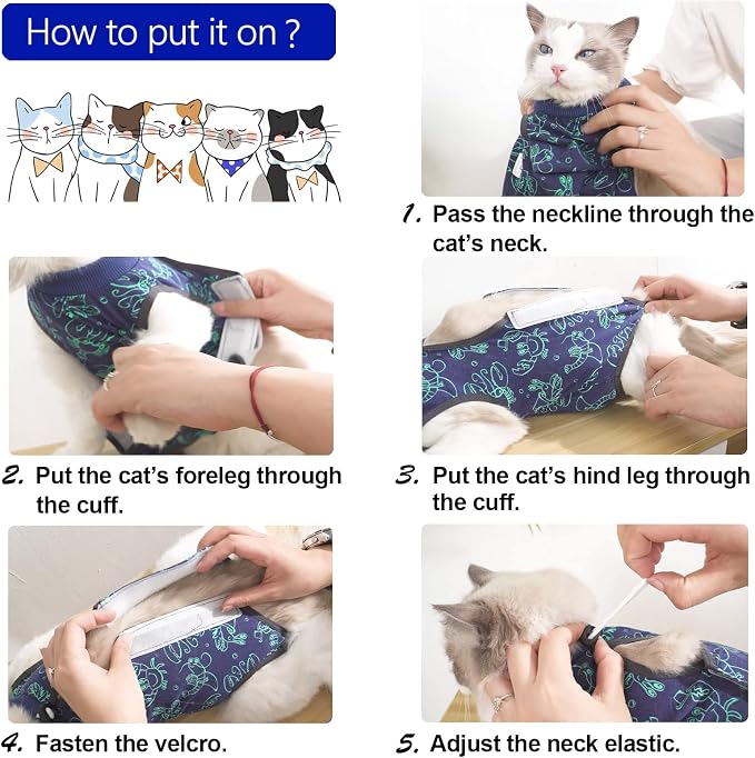 Cat Surgery Recovery Suit Onesie - Image 5