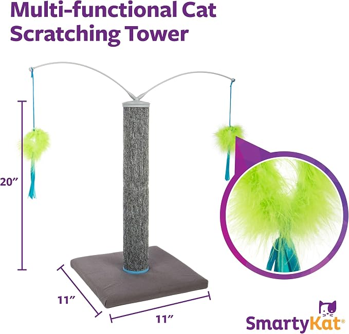 SmartyKat Scratch 'N Spin Carpet Cat Scratching Post - Image 3