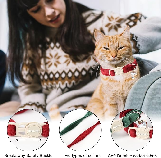 ARING PET 2 Pack Cat Collars-Cute Breakaway Cat Collar - Image 2