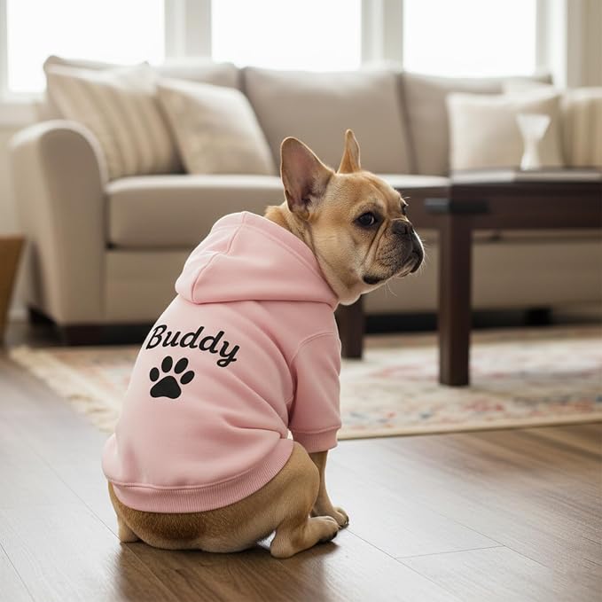 Personalized Dog Hoodie with Name/Text, Custom Embroidered or Printed Dog - Image 3