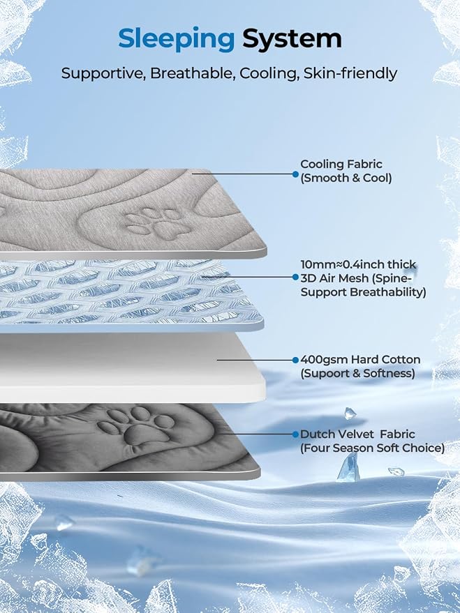 Dog Cooling Mat, Reversible Cool & Warm Pet Orthopedic Pad, Thick Mat - Image 5