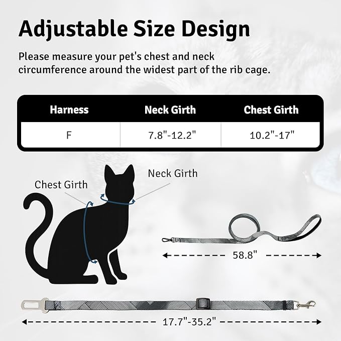 Cat Harness and Leash Set, Anti Escape Adjustable Cat Leash, Comfortable Soft - Image 6