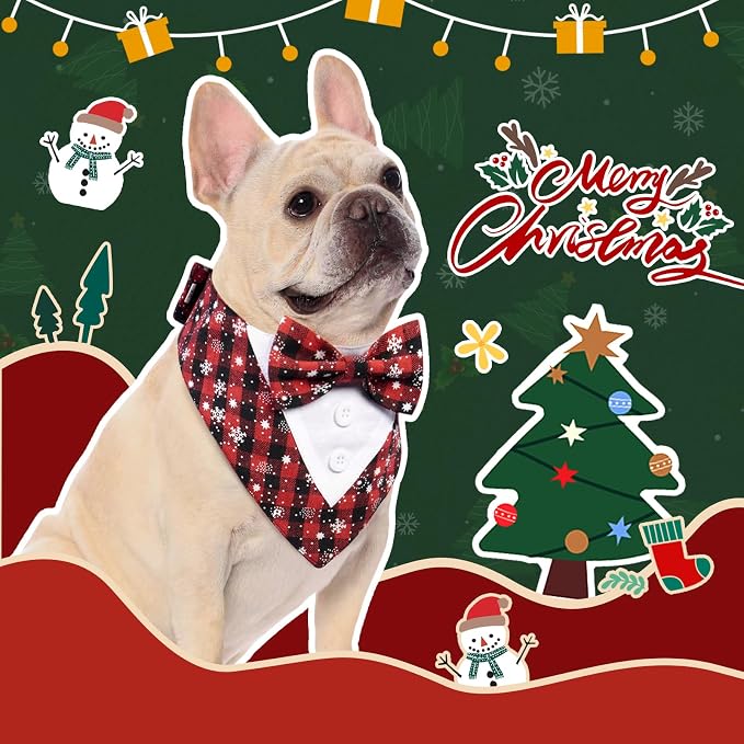 FUAMEY Dog Tuxedo Christmas for Small Dogs, Dog Formal Suit Dogs Attire Pet Bow - Image 4