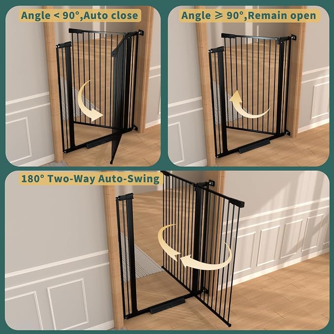 40.55" Tall, 69.48-77.36 Inch Wide, 1.37" Ultra Narrow Spacing Dog Pet Baby - Image 9