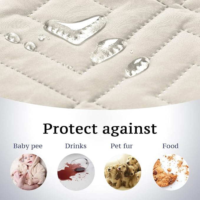 H.VERSAILTEX Reversible Quilted Recliner Covers Water Resistant Furniture - Image 3