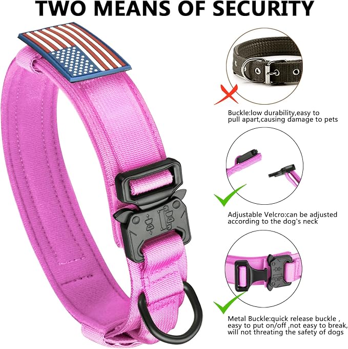 DAGANXI Tactical Dog Collar, Adjustable Military Training Nylon Dog Collar - Image 4