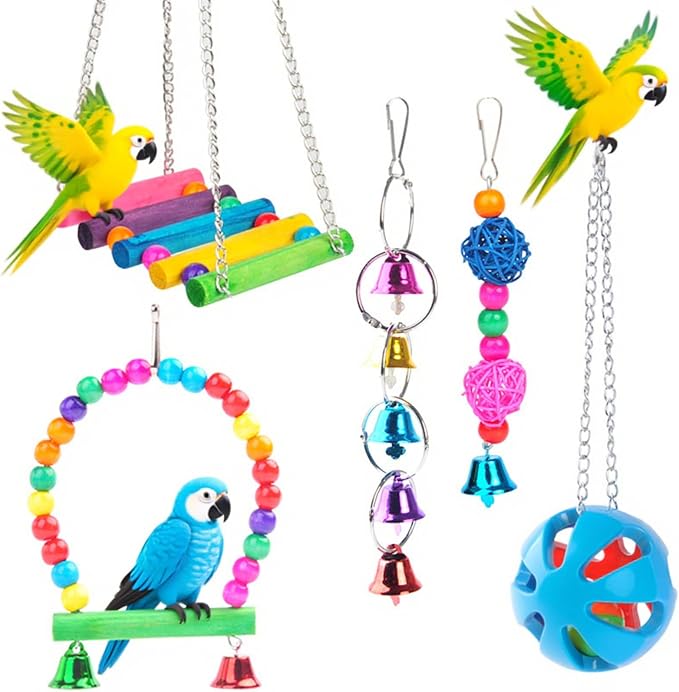 Bird Swing Standing Chewing Training Hanging Toy Hammock Climbing Ladder by Unknown