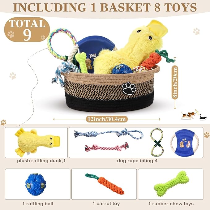 Zopeal Puppy Dog Toy Gift Storage Basket - Image 2