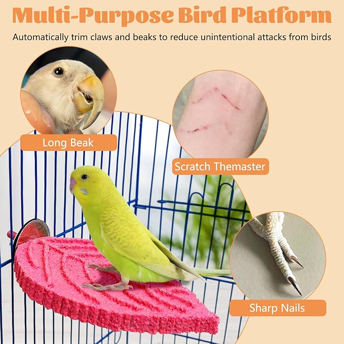 3 Pcs Bird Perch Resin Bird Beak Grinding Stone Leaf Shape Perch Stand Foot - Image 6