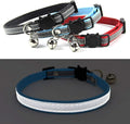 KUDES 3 PCS Breakaway Cat Leather Collars, Reflective Safety Buckle Kitten by KUDESPetHome