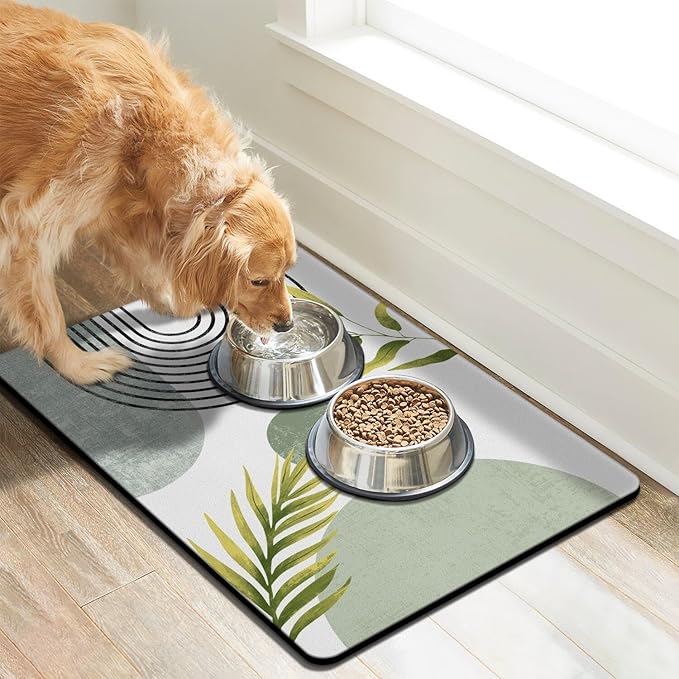 Dog Food Mats for Floors, Absorbent Dog Bowl Mat for Food and Water Dispenser - Image 2