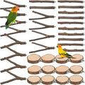36 PCS Bird Perches Stand Toy, Natural Wood Parrot Perch Stand Bird Cage by TORINALITAL
