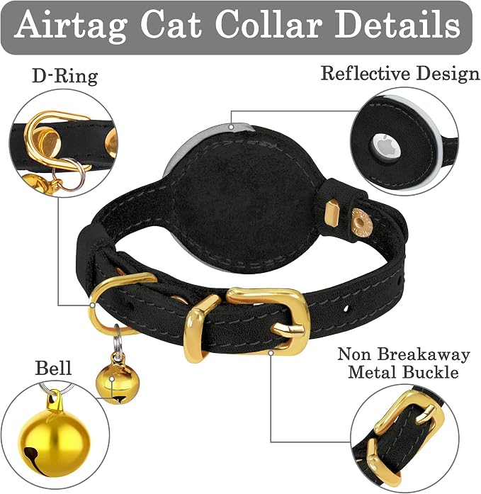 OOPSDOGGY Reflective Leather AirTag Cat Collar - Image 5