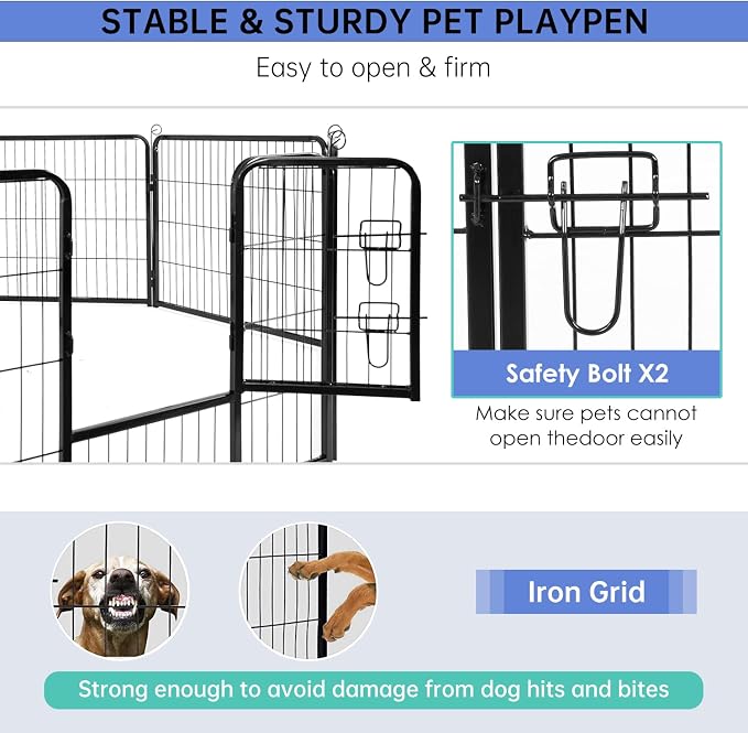 BestPet | Dog Playpen | 32 Inch, 24 Panels | Heavy Duty Metal Pet Exercise Pen - Image 5