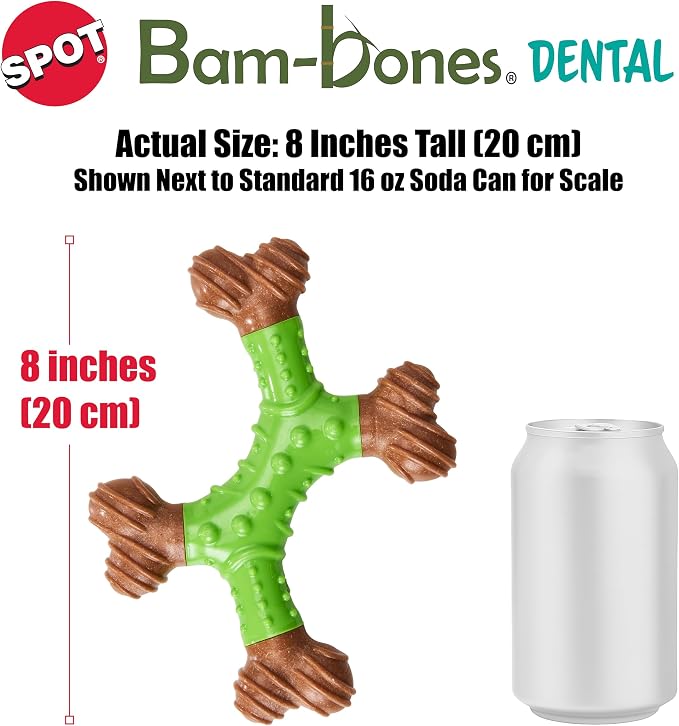 SPOT Bam-Bones Dental X-Bone Dog Chew – Bamboo Fiber - Image 5