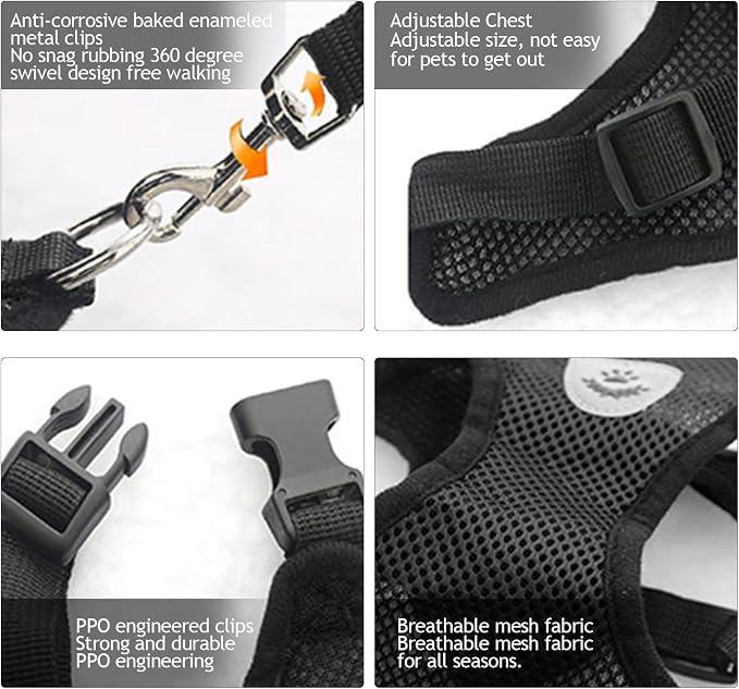 shudyear Summer cat Chest Harness and Leash, Anti-Escape Adjustable Soft mesh - Image 5
