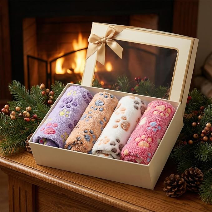 Tatuo 4 Pcs Dog Blanket for Pet Cat Blankets Indoor Puppy Teething Stuff Toys - Image 6