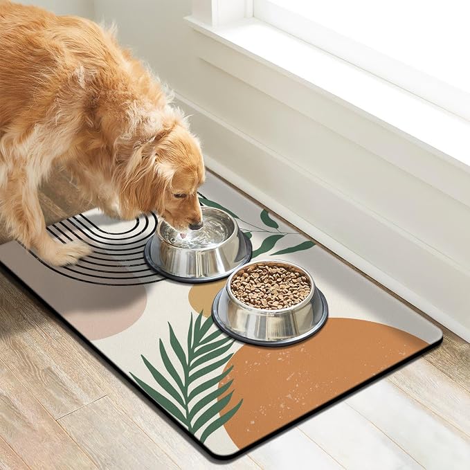 Dog Food Mats for Floors Super Absorbent, Pet Cat Food Mat - Image 2