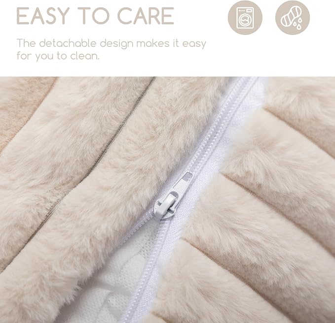 Hollypet Cat Bed Fluffy Plush Mutifuctional Double-Layer Soft Pet Couch - Image 7