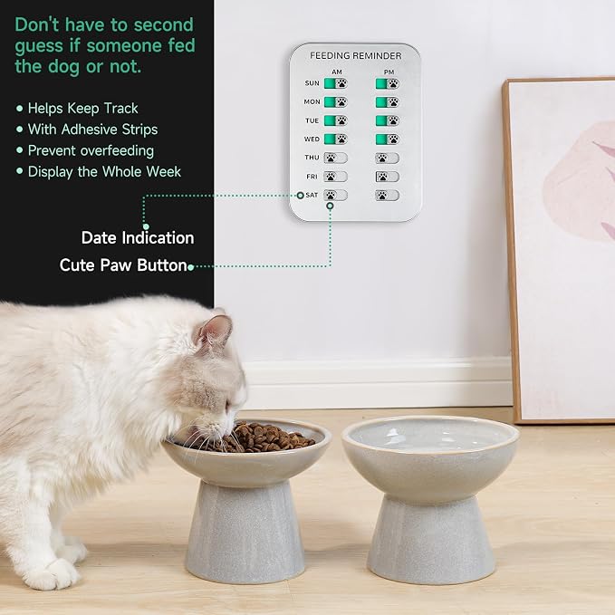 Dog Feeding Reminder, Magnetic OR Double Sided Adhesive Application, AM/PM - Image 2