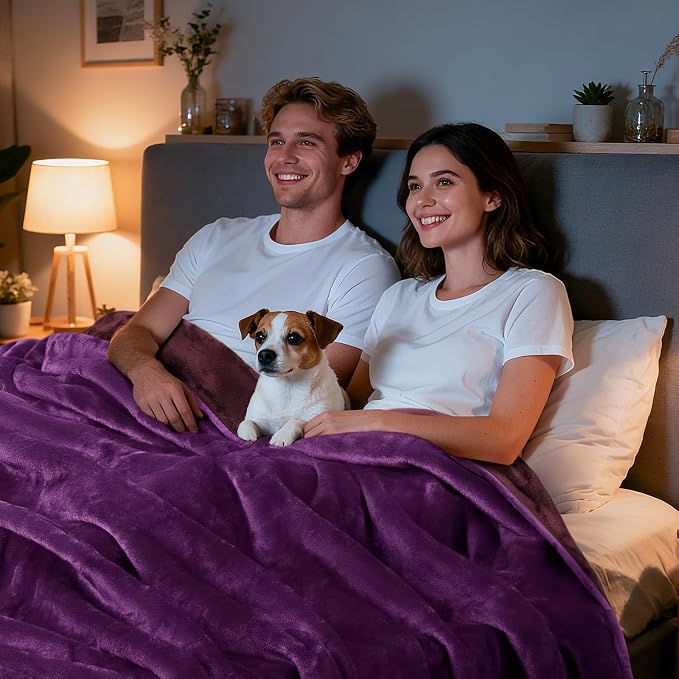 LOOBANI Waterproof Blanket for Bed: Reversible Soft Flannel Queen Bed Blanket - Image 5