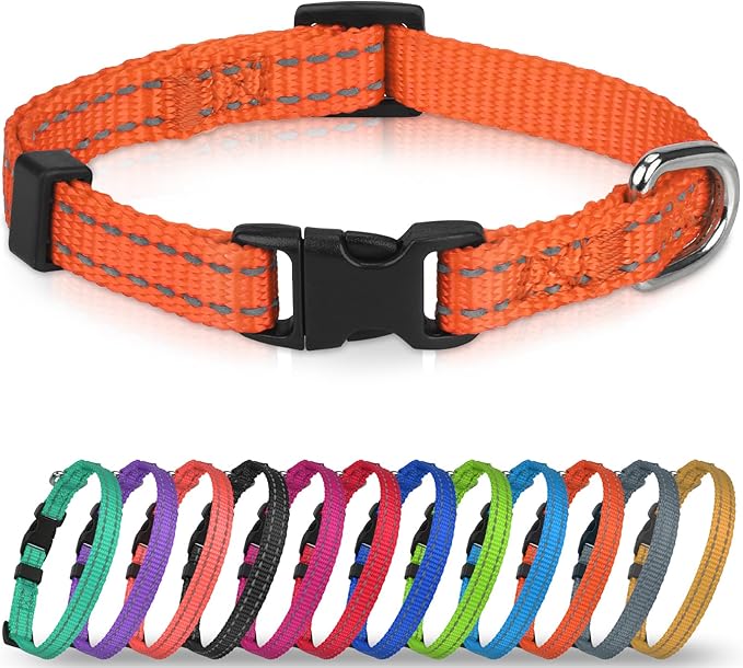 Joytale Small Dog Collar, Reflective and Adjustable Nylon Collar by Joytale
