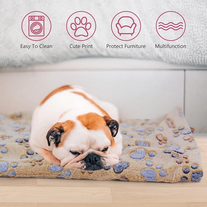 Comsmart Dog & Cat Blanket, Cute Paw Print, Soft Warm Fleece Throw - Image 5