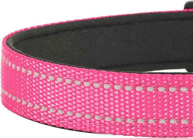 Reflective Dog Collar, Adjustable Soft Neoprene Padded Nylon Pet Collars