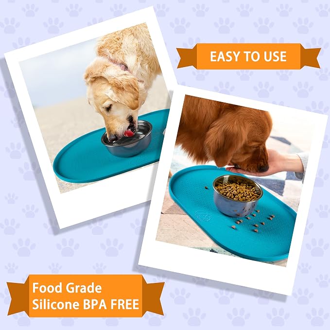 100% Waterproof 0.5" Raised Edge BPA Free Silicone Dog Food Mat, Pet Cat - Image 7