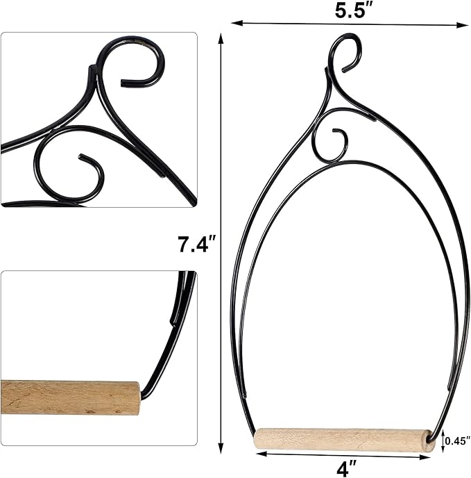 winemana Set of 3 Hummingbird Swings, Rust Resistant Metal Frame, Wooden Dowel - Image 3
