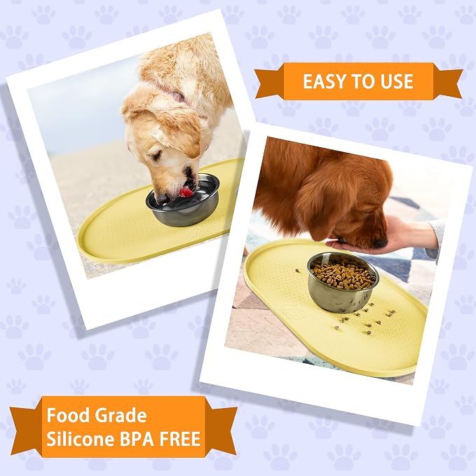 100% Waterproof 1.0" Raised Edge BPA Free Silicone Dog Food Mat, Pet Cat - Image 7