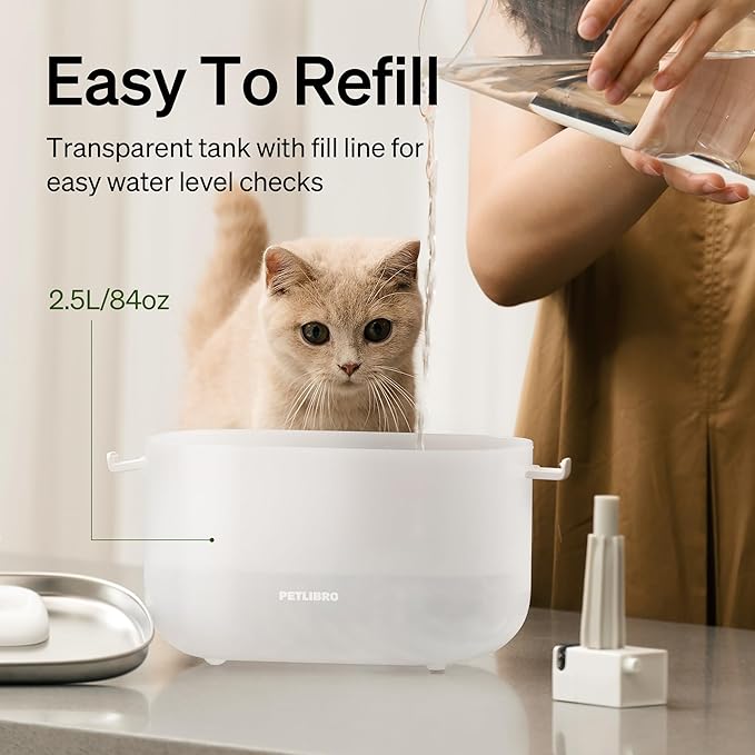 PETLIBRO Cat Water Fountain + PETLIBRO Genuine 4 Packs Filters, Cat Fountain - Image 2